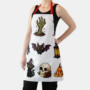 Cute & Spooky Halloween Stickers Sheet – Pumpkins, Apron