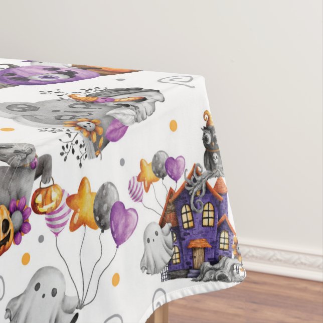 Cute Spooky Halloween Tablecloth (In Situ)