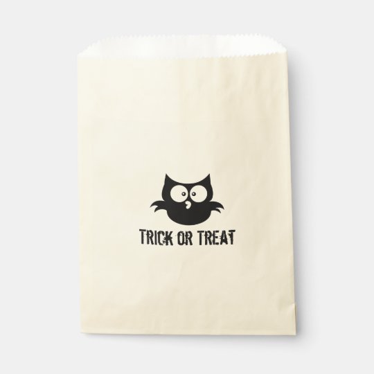 Cute Spooky Halloween Trick or Treat Black Owl Favour Bag