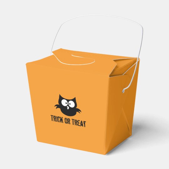 Cute Spooky Halloween Trick or Treat Black Owl Favour Box