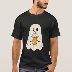 Cute Spooky Iced Coffee Ghost Halloween T-Shirt