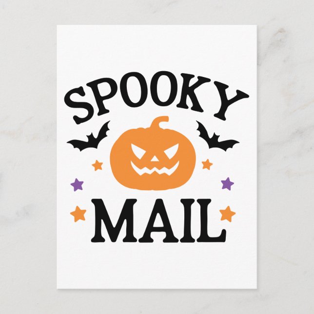 Cute Spooky Mail Halloween Mail Seal Postcard (Front)