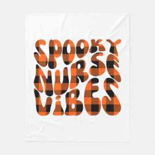 Cute Spooky Nurse Halloween Fleece Blanket