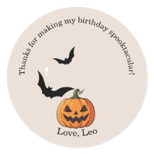 Cute Spooky One Halloween Birthday Favour Sticker
