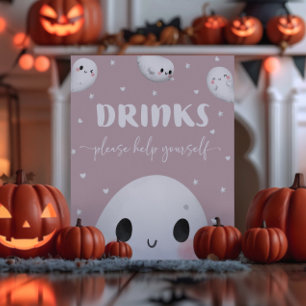 Cute Spooky One Halloween Drinks Sign
