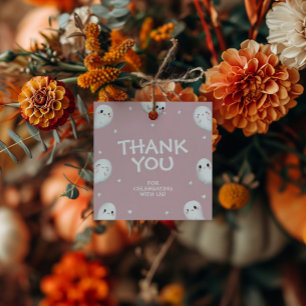 Cute Spooky One Halloween Girl 1st Birthday Square Favour Tags