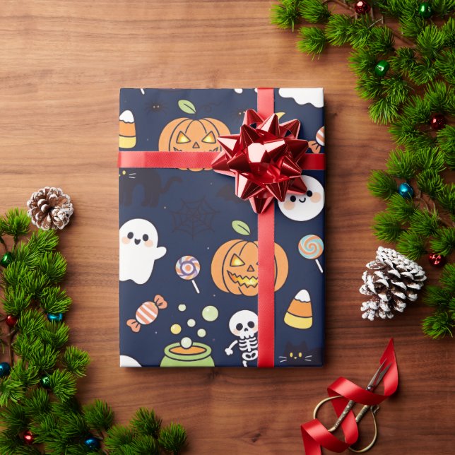 Cute Spooky Party Gift Wrap,Fun Halloween Wrapping Paper (Holiday Gift)