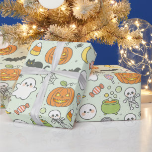 Cute Spooky Party Gift Wrap,Fun Halloween Wrapping Paper