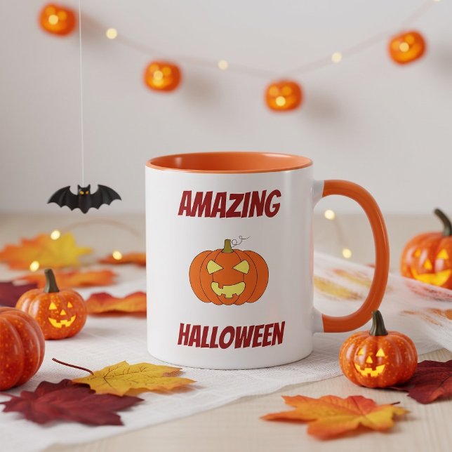 Cute Spooky Pumpkin Personalised Halloween Mug (Creator Uploaded)