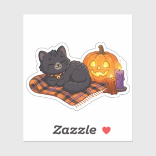 Cute Spooky Season Cat Halloween Pumpkin Candle