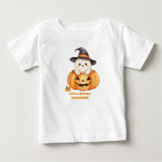 Cute Spooky Season Halloween Ghost Pumpkin Toddler Baby T-Shirt