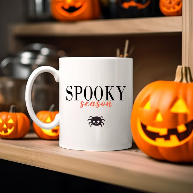 Cute Spooky Season Halloween Spider Two-Tone Coffee Mug (Creator Uploaded)