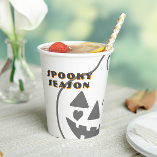 Cute Spooky Season Pumpkin Halloween Paper Cups
