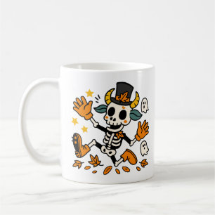 Cute Spooky Skeleton Goat Classic Mug, 11 oz Coffee Mug