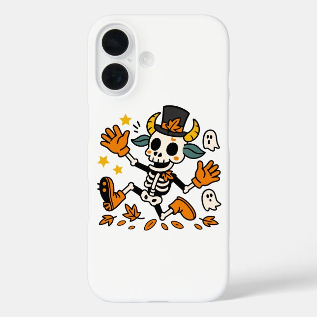Cute Spooky Skeleton Goat with Top Hat  Case-Mate iPhone Case (Back)