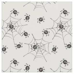 Cute Spooky Spiders & Webs Halloween  Fabric