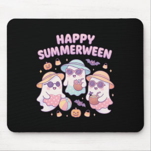 Cute Spooky Summerween Ghosts With Sungles And Dri Mouse Pad