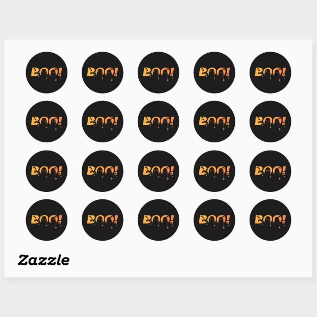Cute Spooky Typography with Bats & Spiders Classic Round Sticker (Sheet)