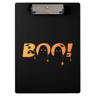 Cute Spooky Typography with Bats & Spiders Clipboard