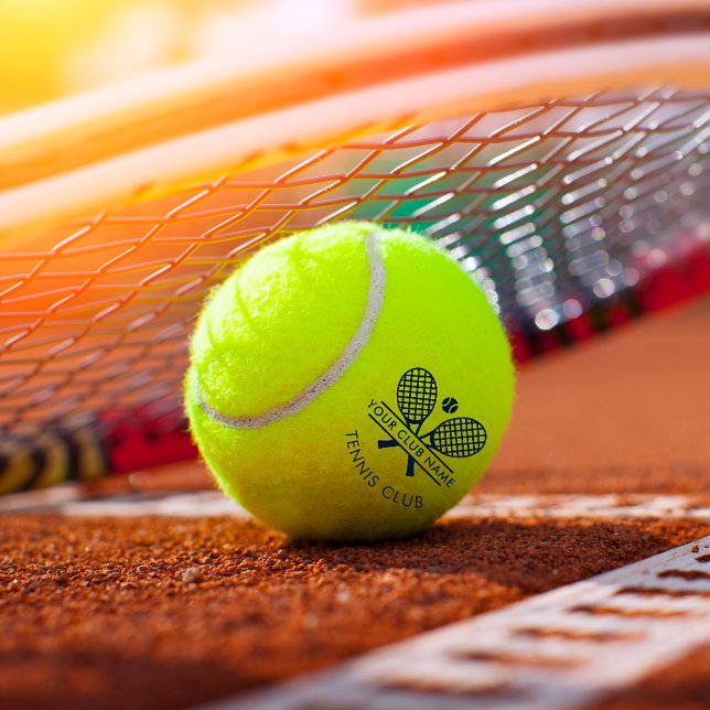 Cute Sports Club Name Tennis Team Navy Blue Tennis Balls (Custom Tennis Club Country Members Training Balls with Logo)