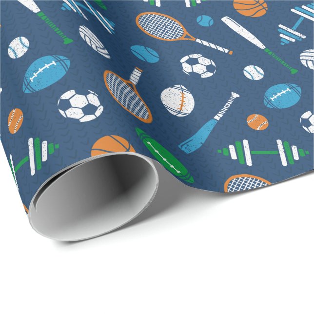 Cute Sports Equipment print Wrapping Paper (Roll Corner)