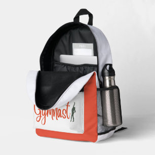 Cute Sports Gymnast Red White Grey  Printed Backpack