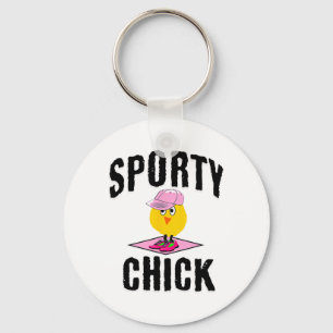 Cute Sporty Little Chick Softll Sell Cap Key Ring