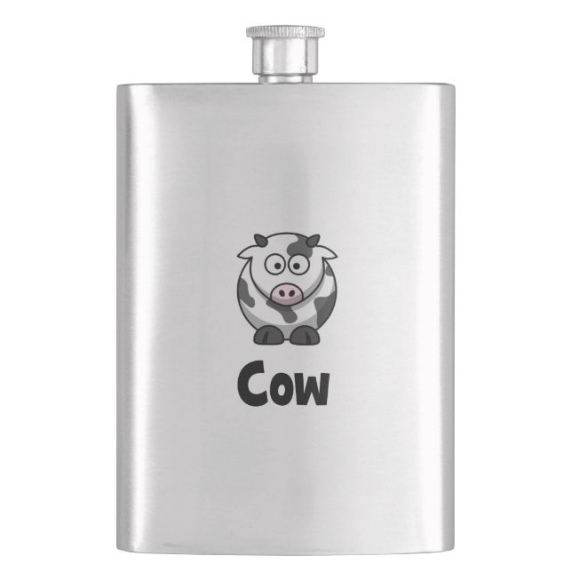 Cute Spotted Cow Hip Flask (Front)