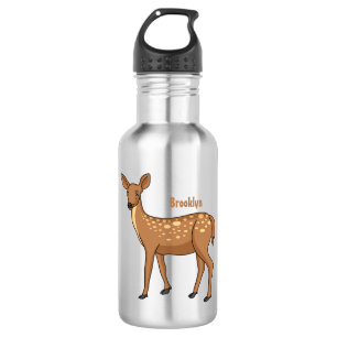 Cute spotted deer cartoon illustration 532 ml water bottle