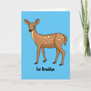 Cute spotted deer cartoon illustration card