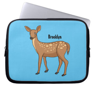 Cute spotted deer cartoon illustration laptop sleeve