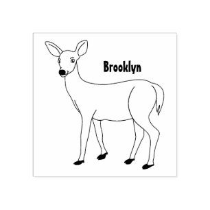 Cute spotted deer cartoon illustration rubber stamp