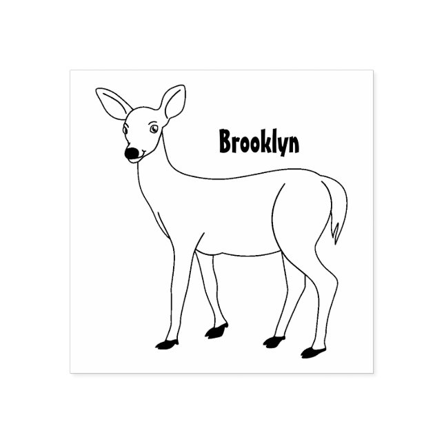 Cute spotted deer cartoon illustration rubber stamp (Imprint)
