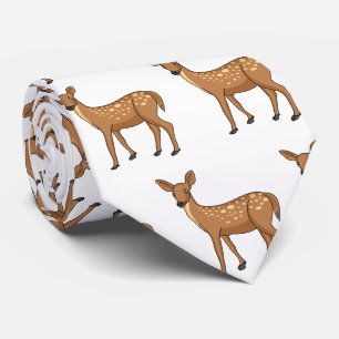 Cute spotted deer cartoon illustration tie