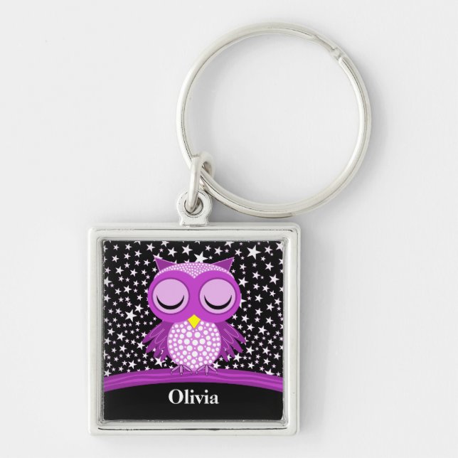 cute spotted owl key ring (Front)