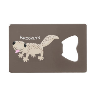 Cute spotted tan gecko cartoon illustration