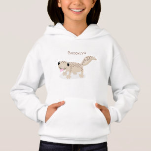 Cute spotted tan gecko cartoon illustration