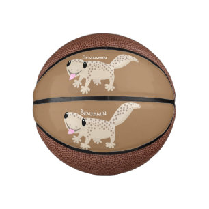 Cute spotted tan gecko cartoon illustration  mini basketball