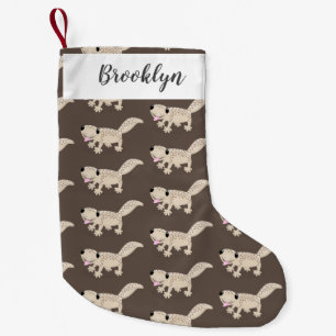 Cute spotted tan gecko cartoon illustration  small christmas stocking