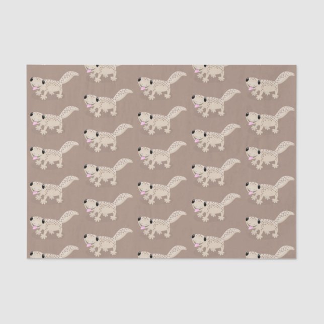 Cute spotted tan gecko cartoon illustration tissue paper (Front)