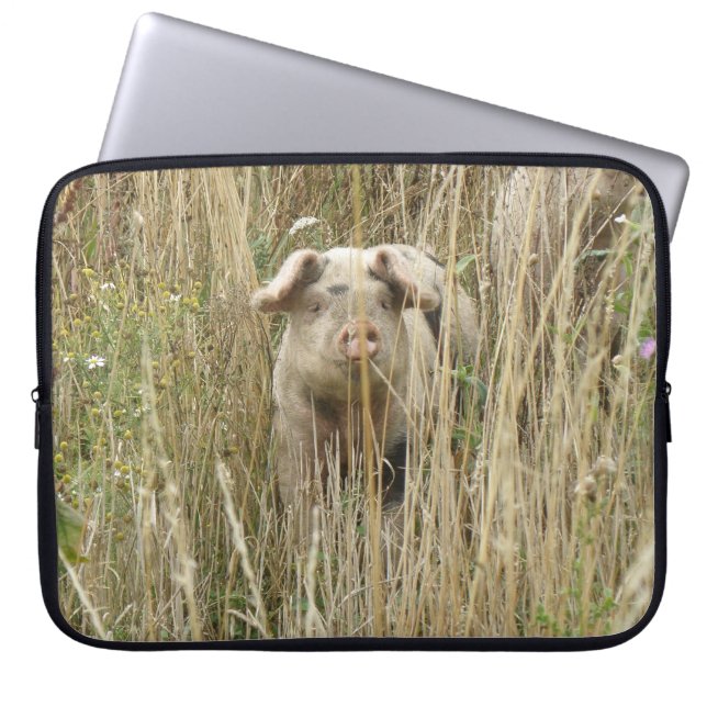 Cute Spotty Pig Laptop Bag (Front)