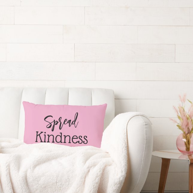 Cute Spread Kindness Baby Pink Throw Pillow (Couch)