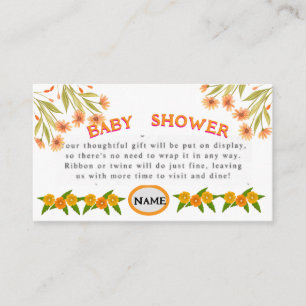 cute spring baby shower   enclosure card