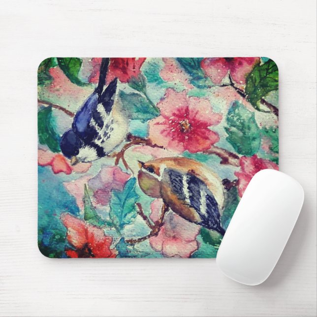 Cute Spring Birds Mouse pads (With Mouse)