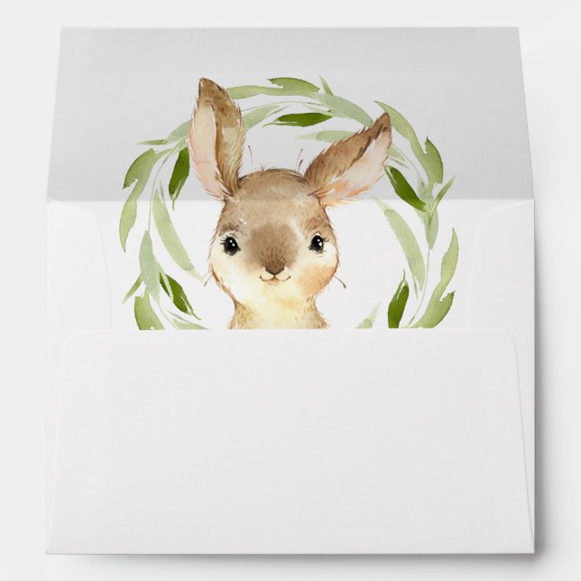 Cute Spring Bunny Baby Shower or Party Envelope (Back (Bottom))
