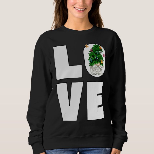 Cute Spring Butterfly And Bush Gnome For Women And Sweatshirt (Front)
