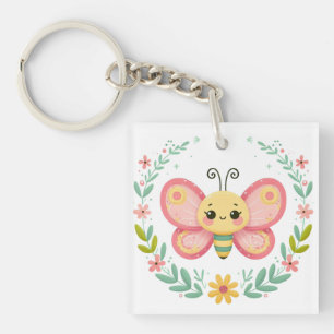 Cute, spring/butterfly  key ring