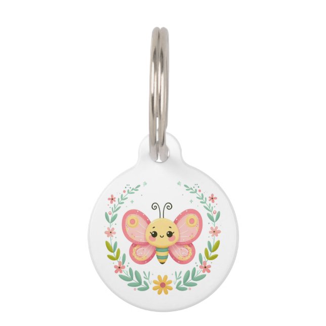 Cute, spring/butterfly  pet tag (Front)