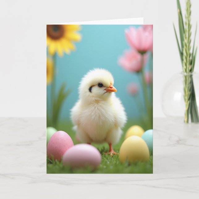 Cute Spring Chick Scene Card (Front)