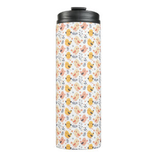 Cute Spring Chicks and Floral Pattern Thermal Tumbler
